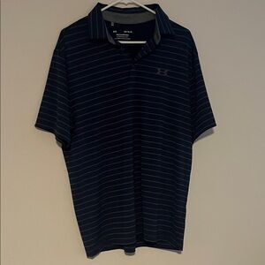 Under Armour Men's Dark Blue Striped Polo